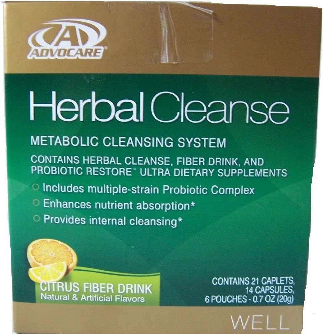 AdvoCare Herbal Cleanse (Citrus) contains 21 caplets, 14 capsules, 6 pouches