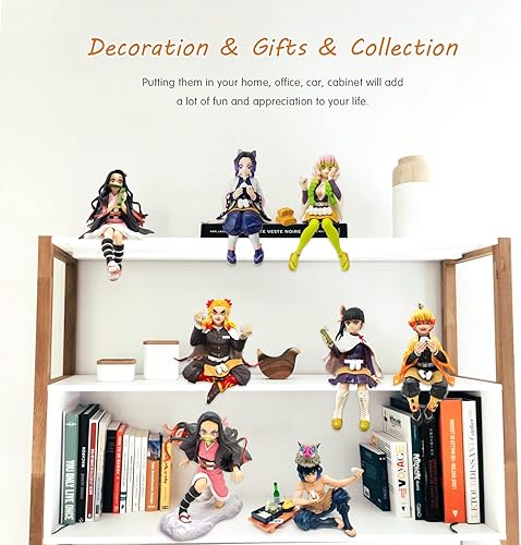 Vista 7 de Inosuke - Figura de anime Devil Slayer comiendo bolas de arroz sentado pose personaje figura de acción Ghost Slayer decoración de escritorio