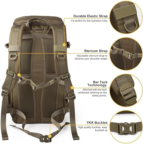 Miniatura 6 de Mardingtop Tactical Backpacks Molle Hiking daypacks for Motorcycle Camping Hiking Military Traveling,25L Backpack