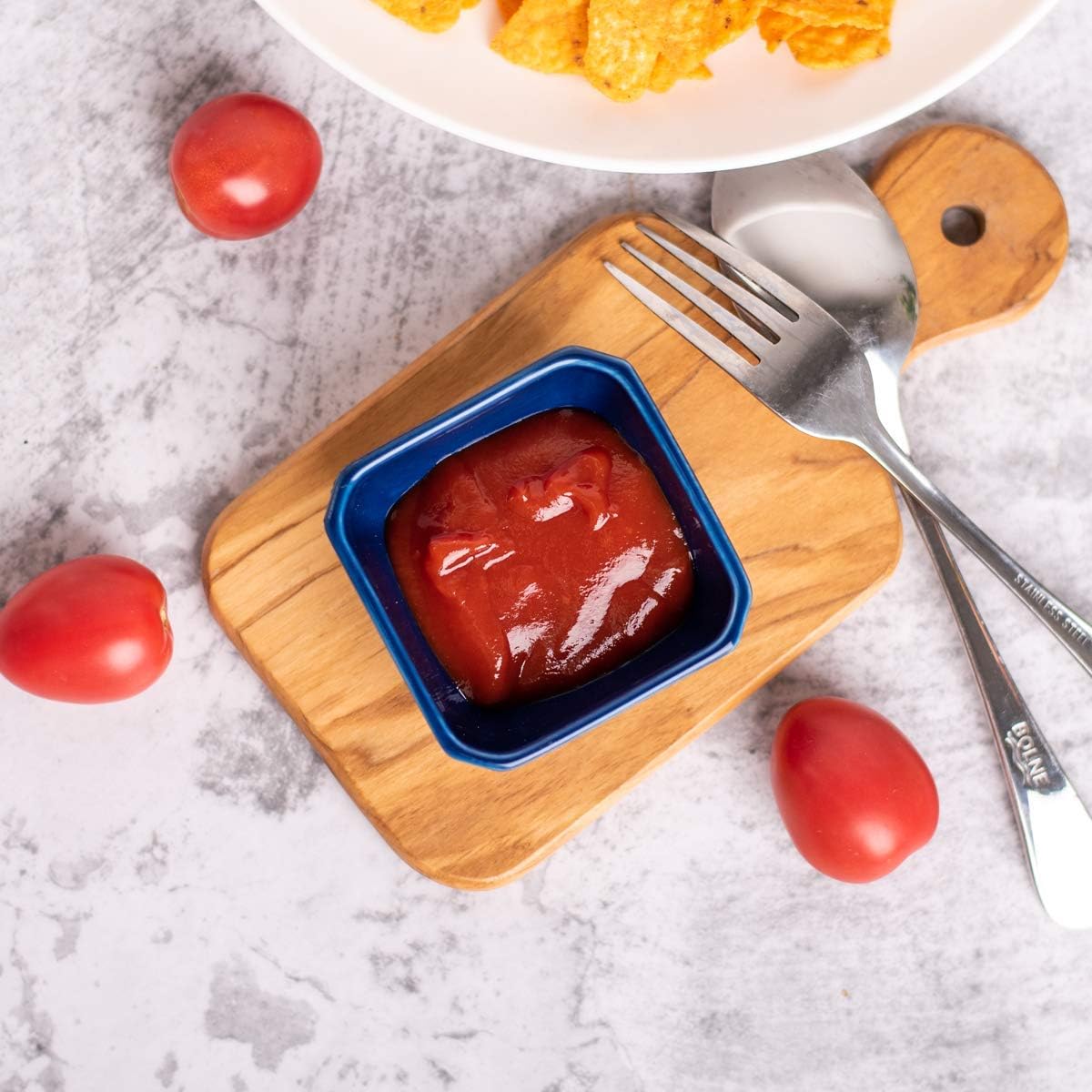DELLING Serveware Set -3oz Dip/Dipping Soy Sauce Bowls Set of 6-11in Dinner Plates Set of 4