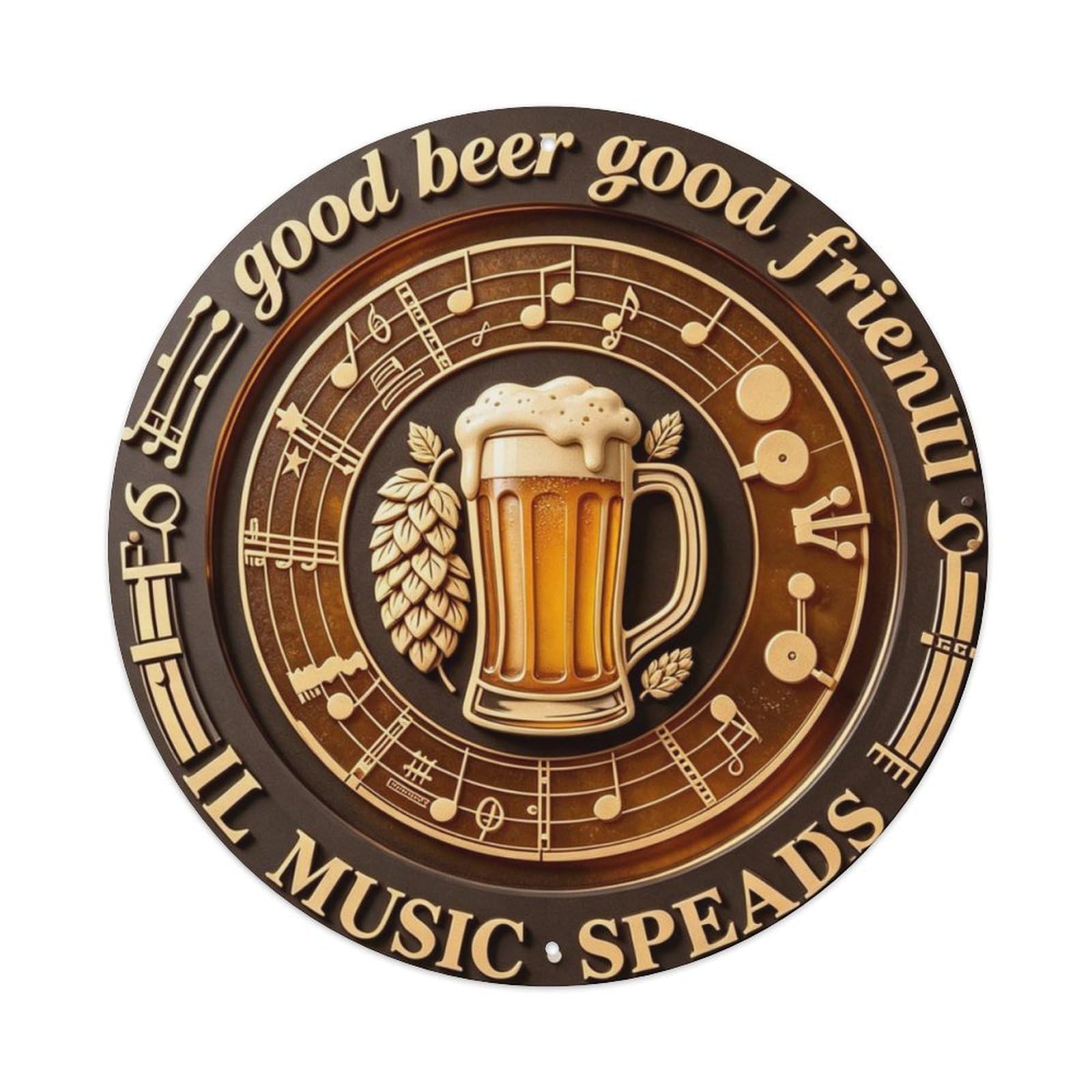 Good Beer Good Friends Metal Tin Sign Plaque
