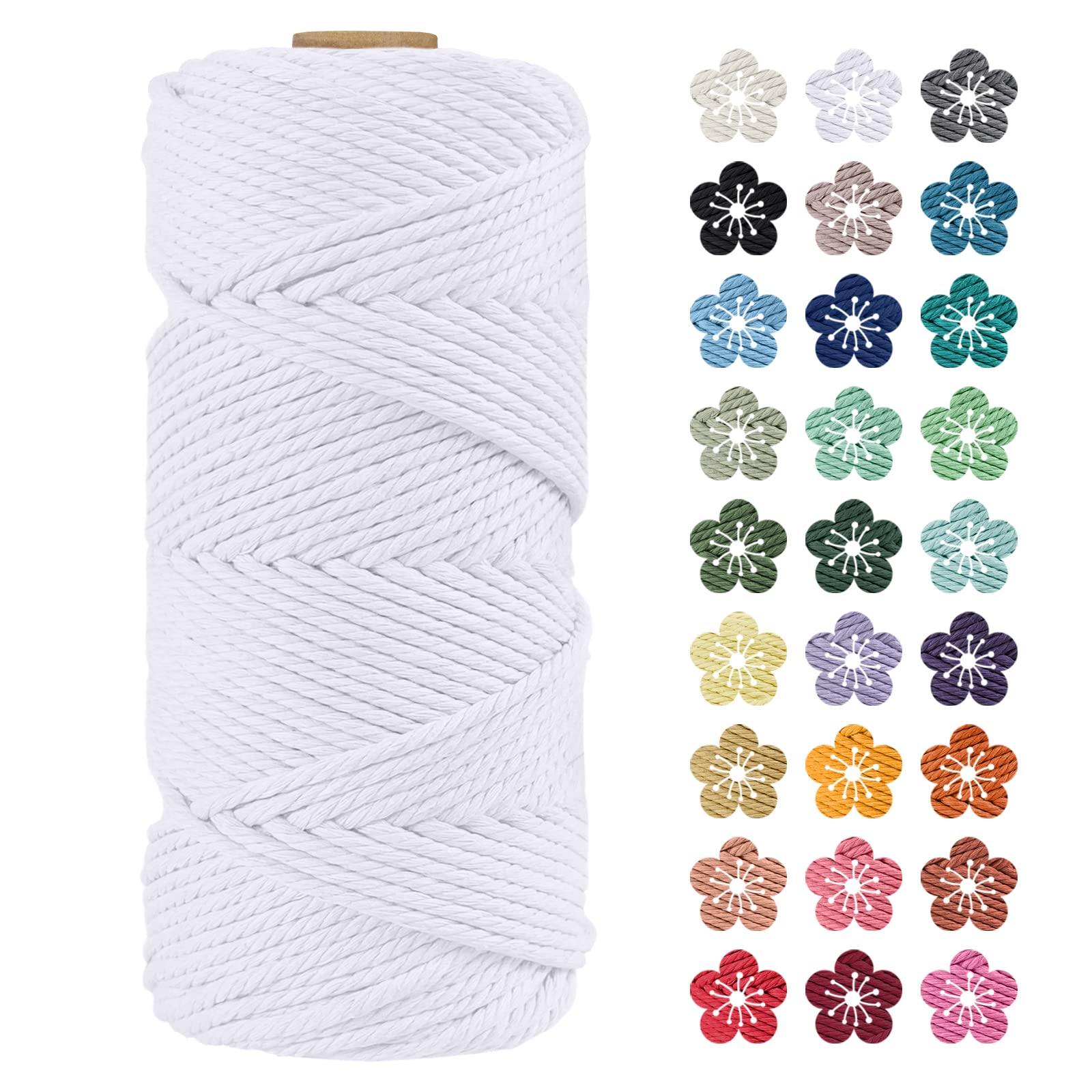 Hot Koop 8mm 10 m/partij DIY Handgemaakte Katoenen Touw Geweven Katoenen Koord/String voor Diy Accessoires Tas Ambachtelijke Projecten-wit