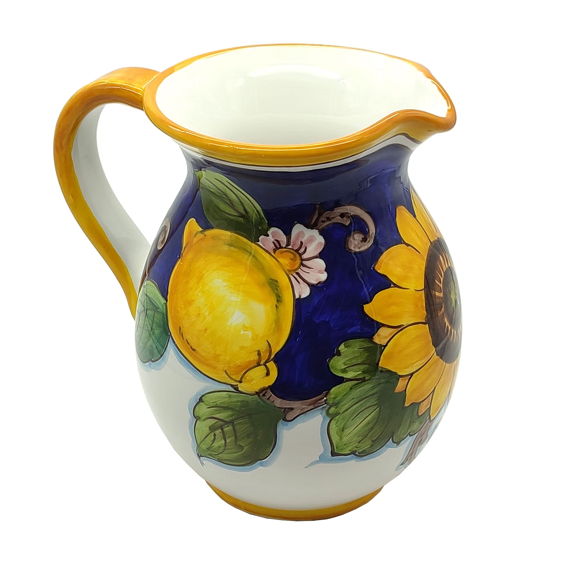 Amazon.com: Italian Ceramic Pitcher Lemon Sanflower - 33 oz Hand