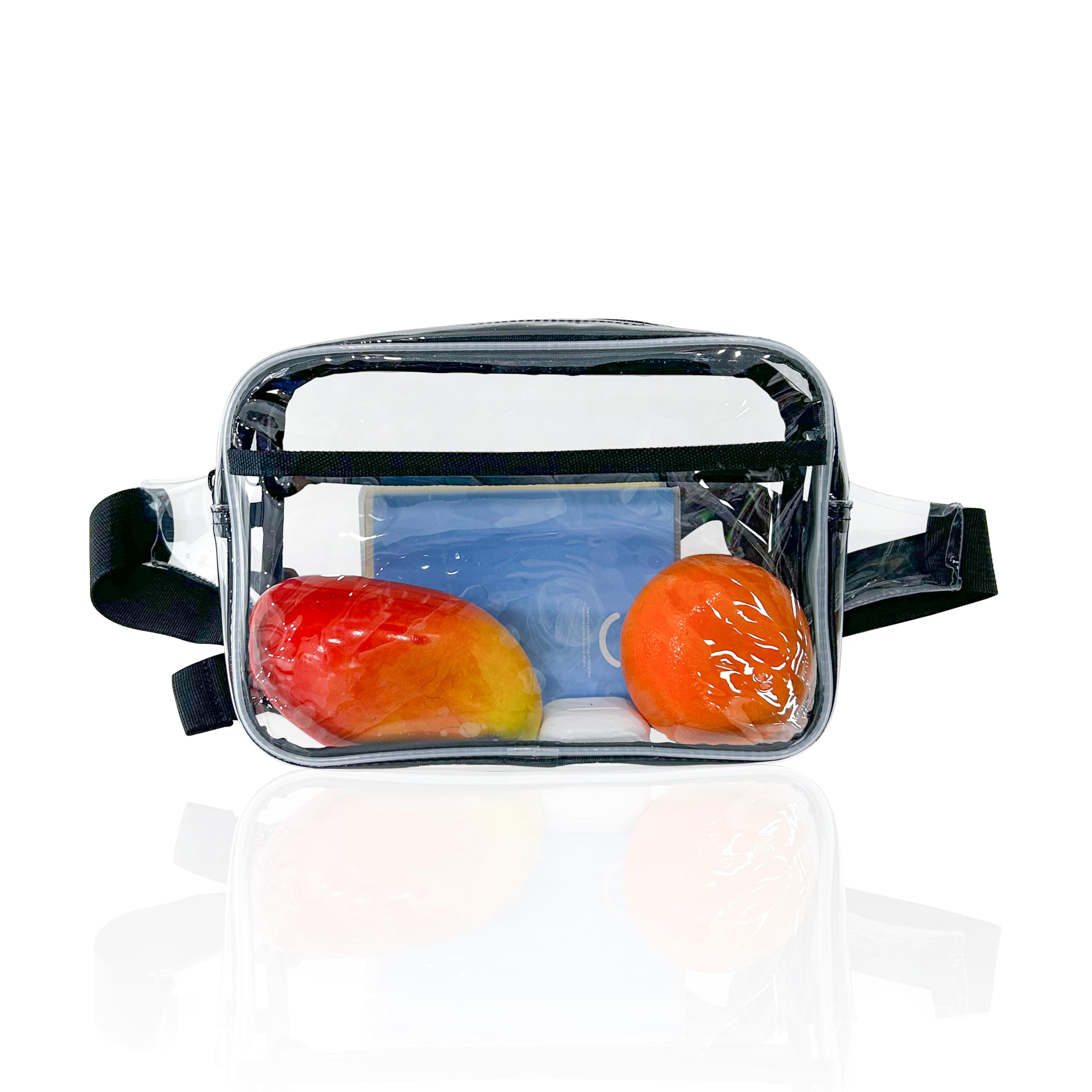 TotePrint 1pcs Waterproof Transparent Pack for Women and Men,Clear Belt Bag with Adjustable Strap,Crossbody Bag Waist Bag Clear Purse for Shopping,