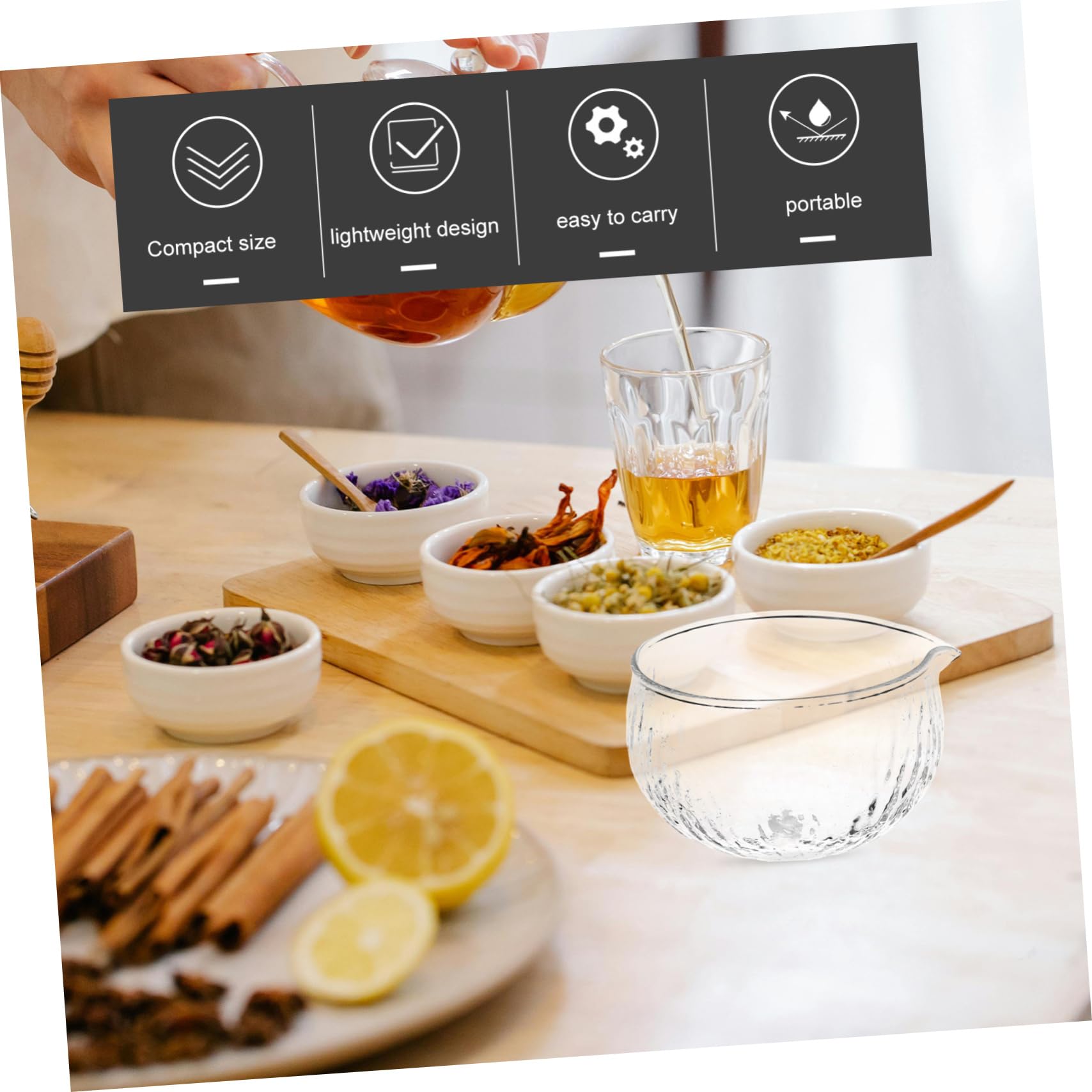 Cabilock Japanese Matcha Bowl with Spout Elegant Glass Tea Bowl for Easy Pouring for Flower and Fruit Tea Brewing Traditional Design for Daily Use