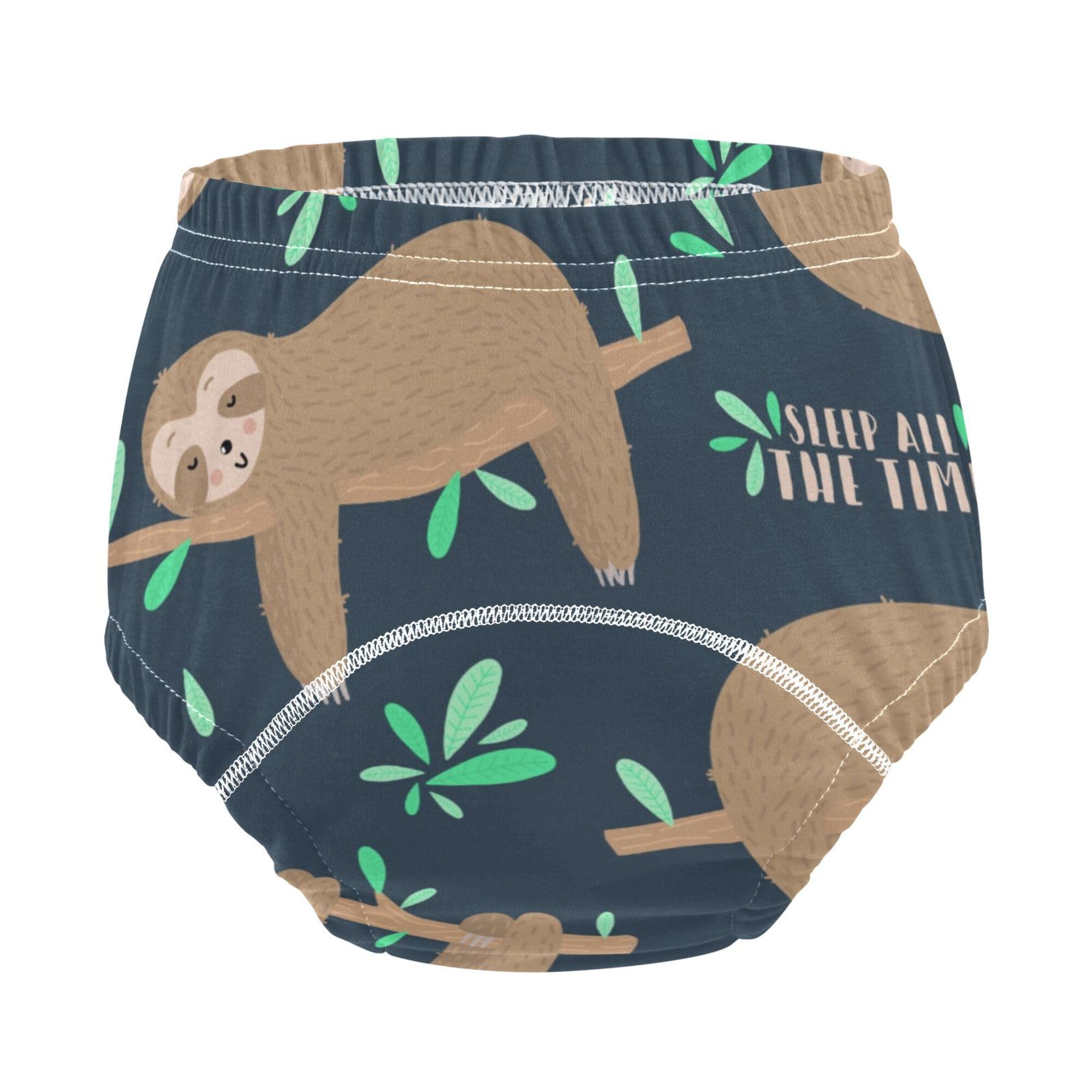 Mazeann Sloths Sleep Toddler Potty Training Underwear Cotton Absorbent Soft Baby Girl Boys Potty Training Pant 3T Multi