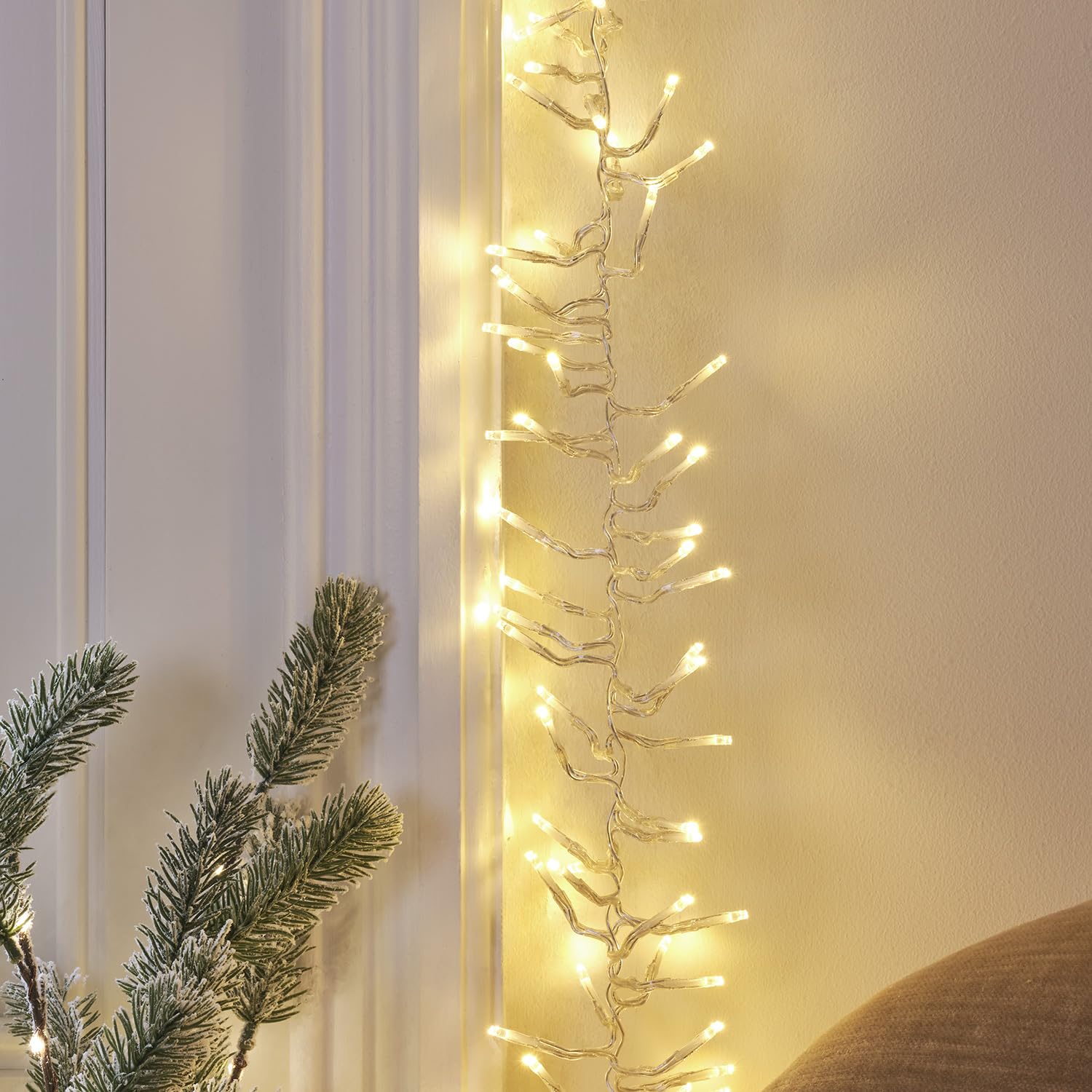 Lights4fun Guirlande Lumineuse en Grappe de 5 m à 576 LED Bicolores avec Minuterie et Télécommande Déco pour Noël en Intérieur et Extérieur