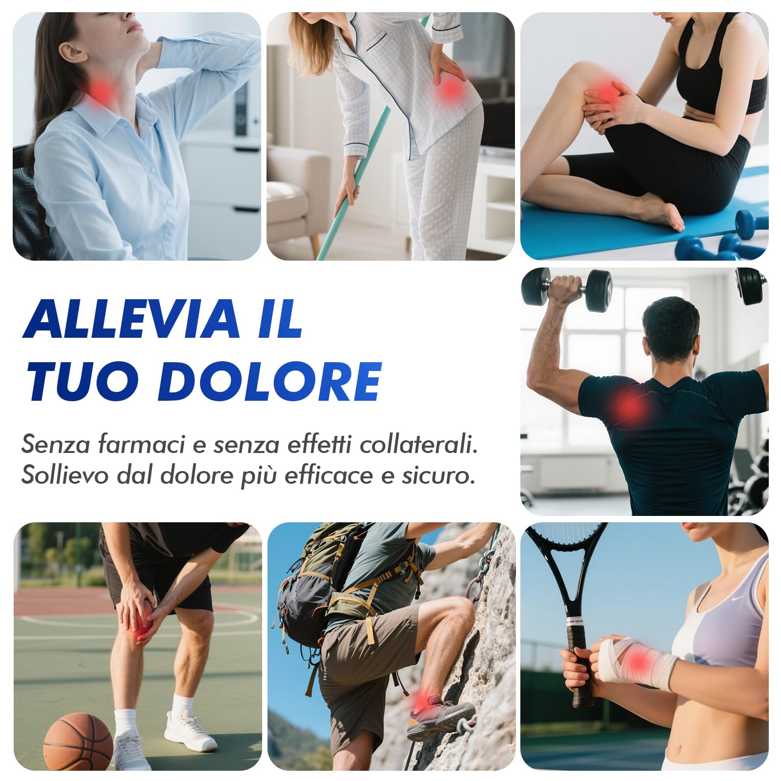 TENS EMS Elettrostimolatore Muscolare, 3 in 1 per Alleviare Il Dolore e Costruire Muscoli, Funzione Massaggio, con 2 Canali e 36 modalità, 20 Livelli di Intensità, 10 Pezzi di Elettrodi TENS
