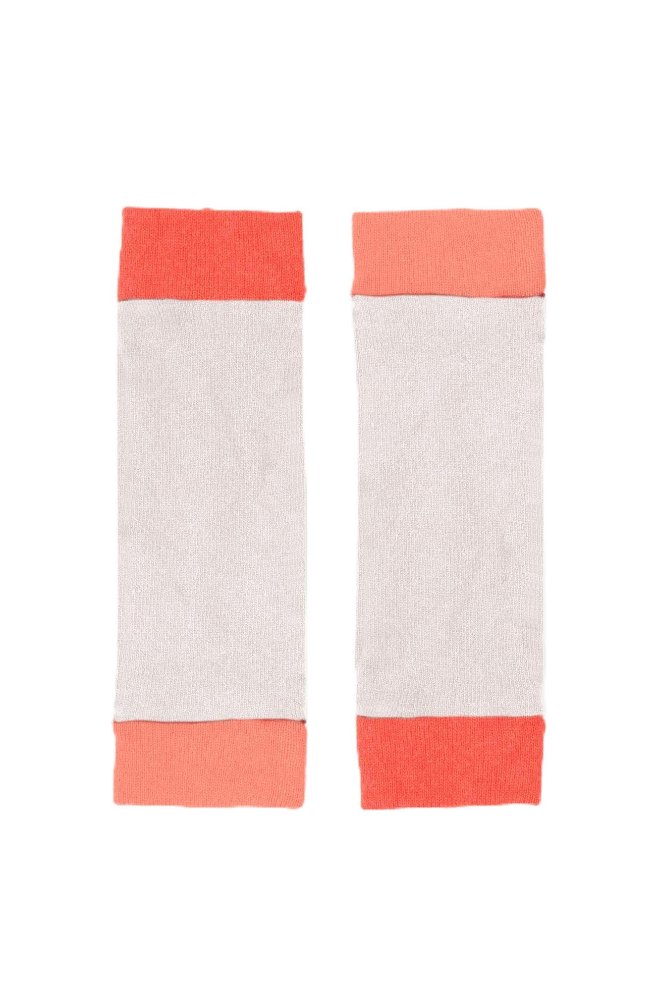 Turtle Doves 100% Recycled Cashmere Wrist Warmer (Beige and Coral)