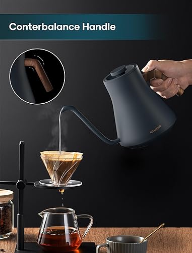 Miniatura 5 de Hervidores eléctricos, hervidor eléctrico de cuello de cisne, control de temperatura de 1 , interior de acero inoxidable, calentamiento rápido,