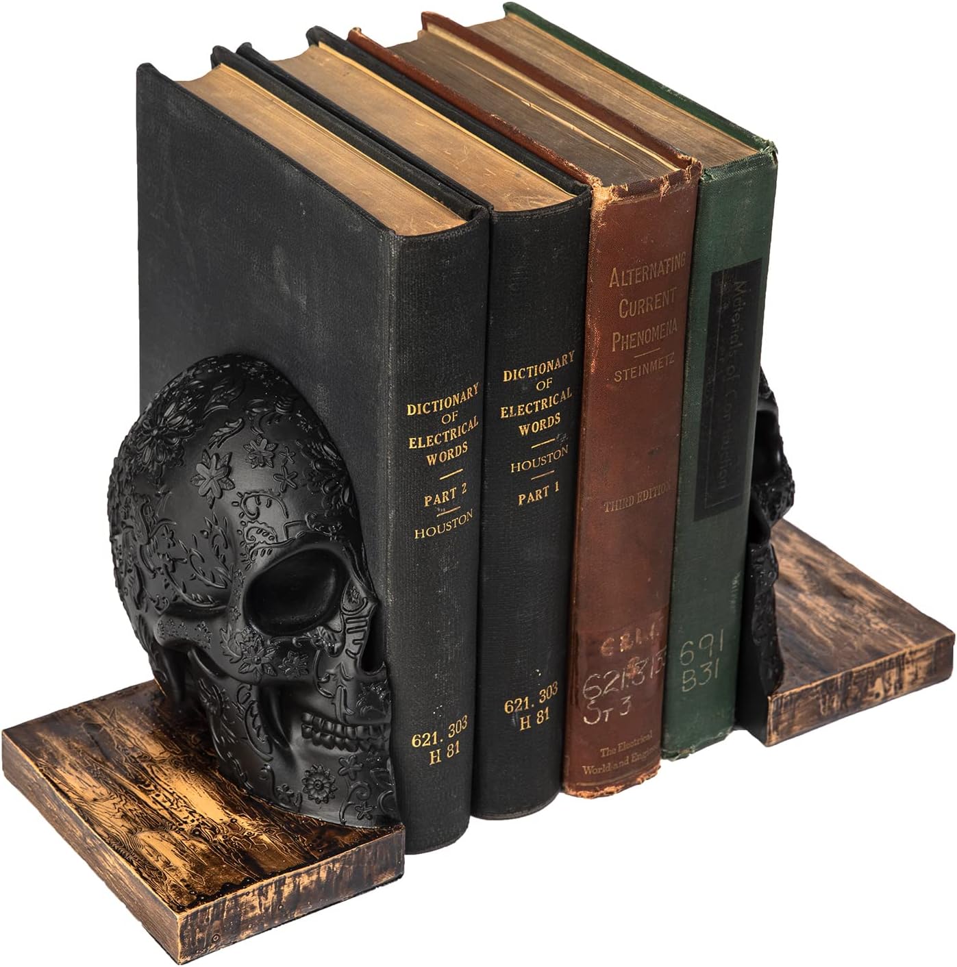 Skull Book Ends Gothic, Lifesize Human, HeavyDuty Bookends