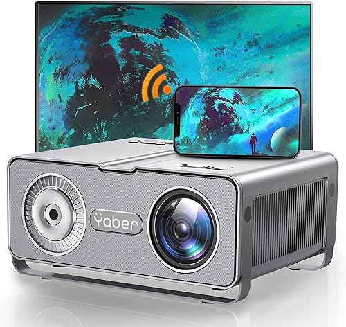 YABER Proyector U10 SE con WiFi y Bluetooth, nativo 1080P, compatible con 4K, proyector para películas al aire libre, 300 pulgadas, zoom, altavoces
