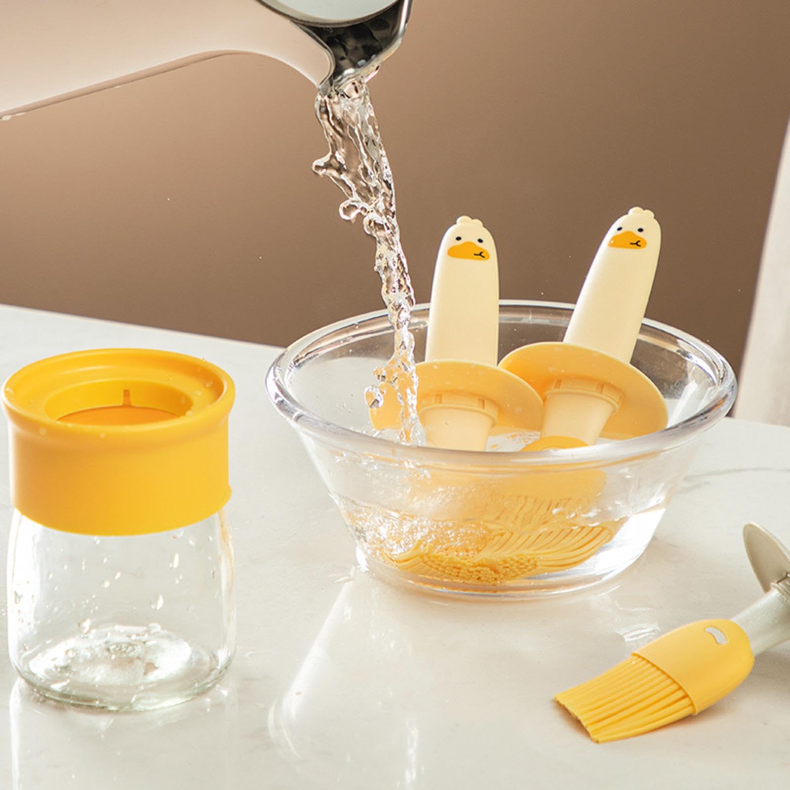 3X Botella Dispensadora de Aceite con Cepillo de Silicona Herramienta Multiusos Control Preciso del Aceite Adecuado para Cocinar Ensaladas, Adobos