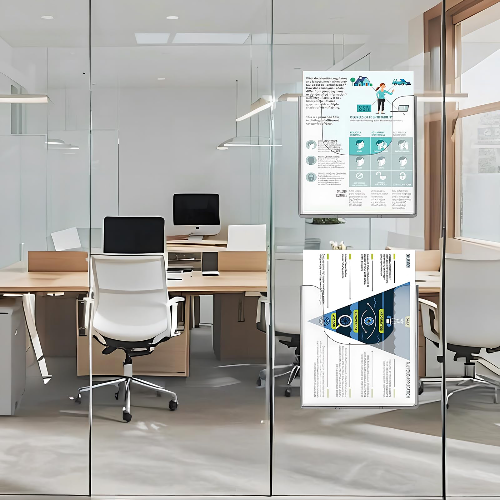 GAESHOW 5 soportes de pared para folletos, de acrílico, tamaño A6, expositor de folletos de mesa transparente, para folletos, menús y folletos