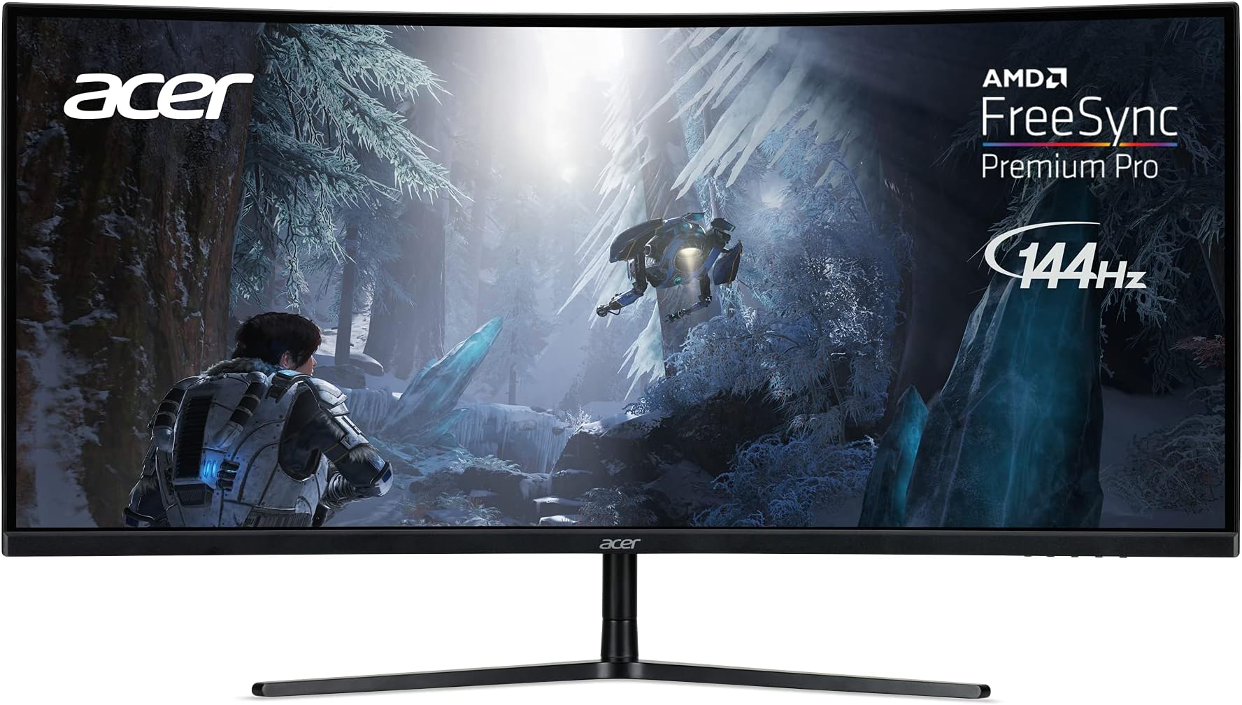 Acer EI342CKR Pbmiippx 34" 1500R 21:9 Curved QHD (3440 x 1440) Zero-Frame Gaming Monitor | AMD FreeSync Premium Pro | Up to 144Hz | 1ms VRB | HDR 400 | 93% DCI-P3 (2 x Display Ports & 2 x HDMI Ports)