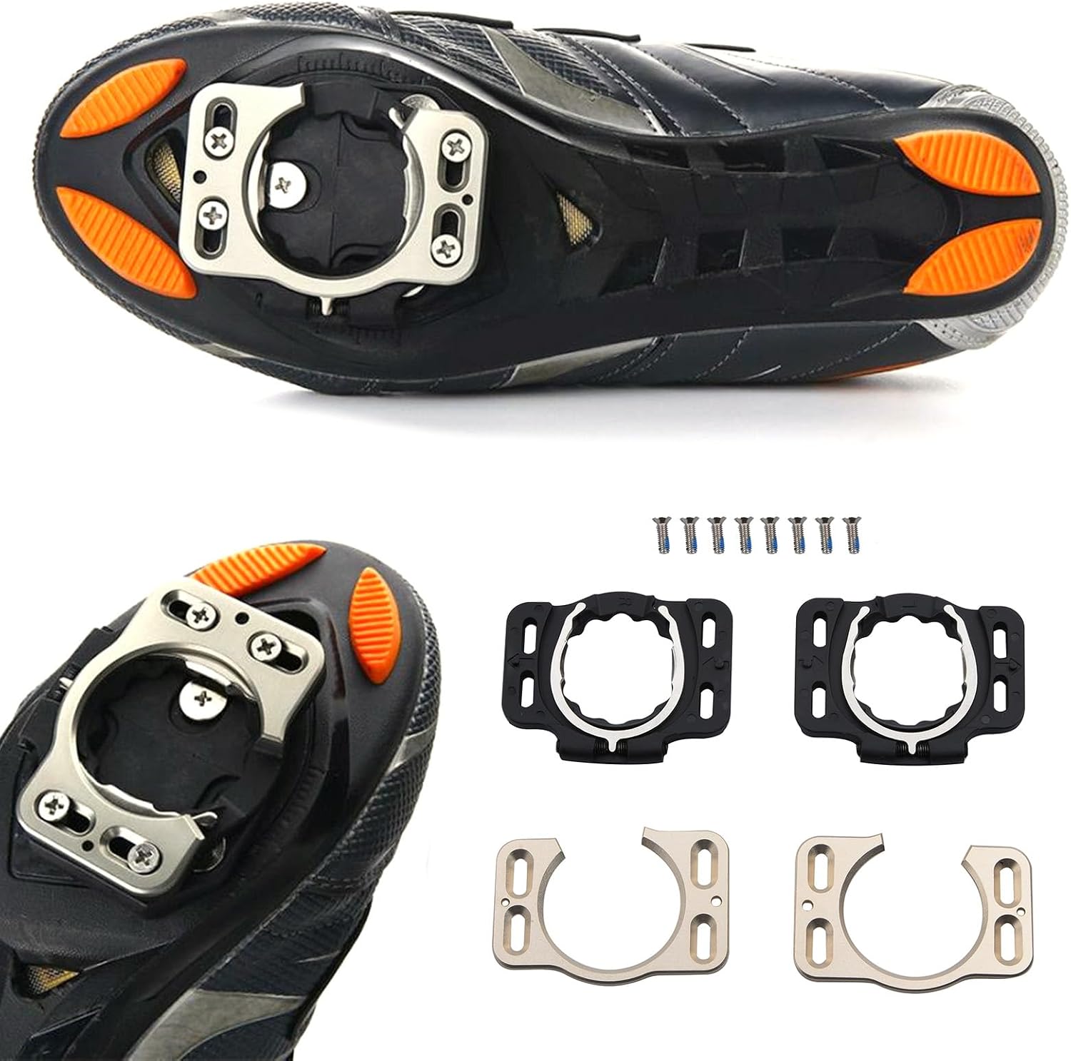 CHICHIYANG Aluminum Alloy Road Bike Cycling Cleat Covers Set Quick Release Bike Pedal Splint Clips Suitable for Speedplay X1 X2 X5