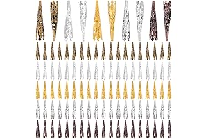 PH PandaHall 5 Colors Long Flower Bead Caps for Jewelry DIY Craft Making