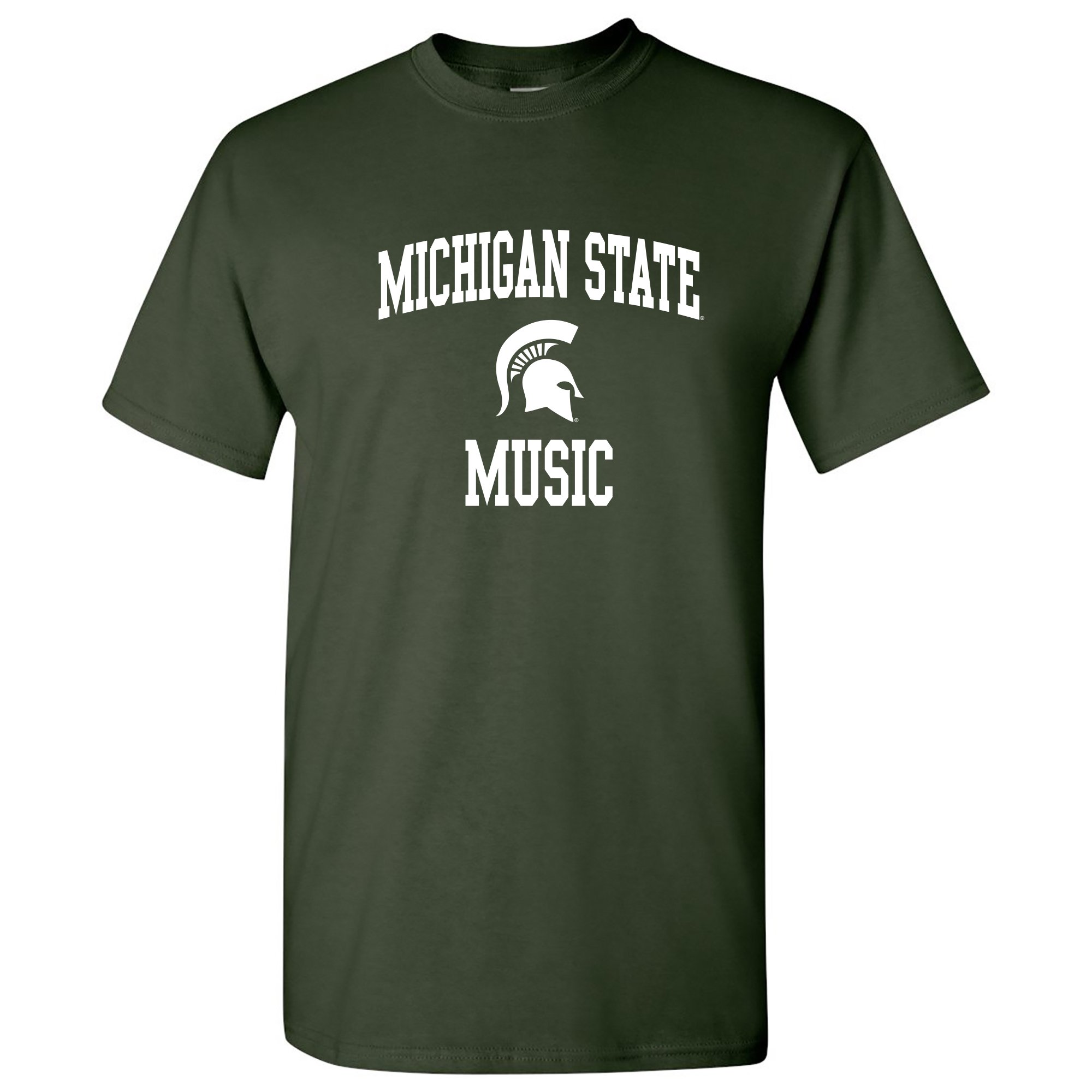 MSU-745 - Michigan State Spartans Arch Logo Music T-Shirt - Large - Forest