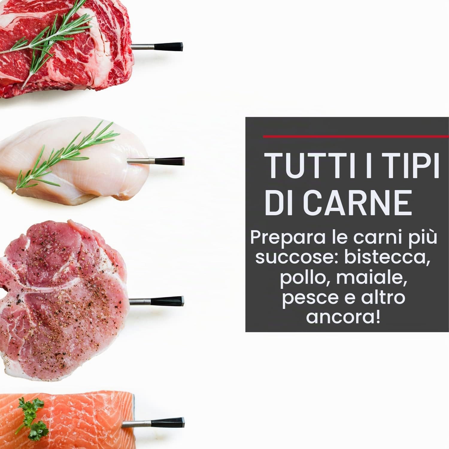 MEATER - Termometro intelligente wireless originale per carne con connessione digitale bluetooth e wifi da 10 m di porta; per forno, griglia, cucina, barbecue, barbecue