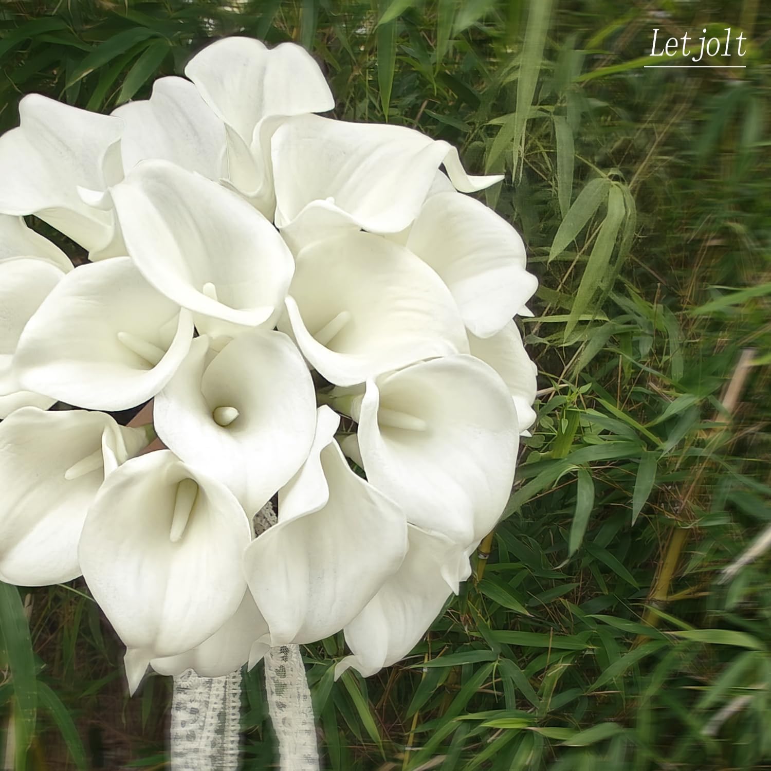 Letjolt White Calla Lily 20Pcs Artificial Flowers Bouquet for Wedding Bride Shower Blessing Gift Home Decoration Faux Calla Lilies Flower, 20 Pieces White 20