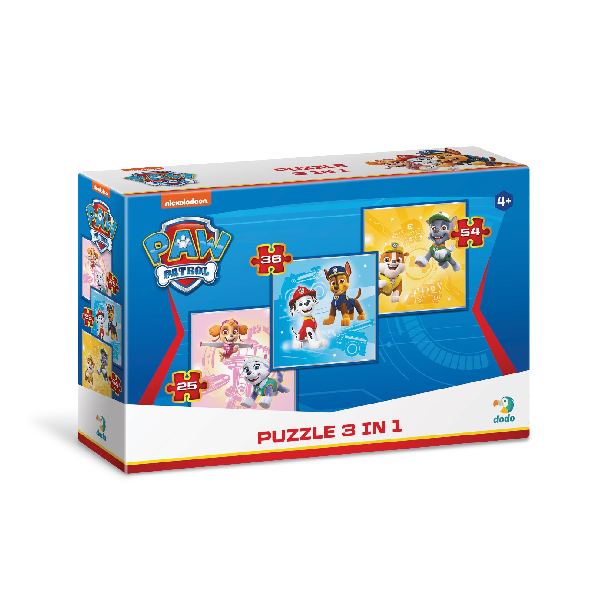 Puzzle 3-1 Pat' Patrouille (25, 36 et 54 Pièces) pour Plus de 4 Ans