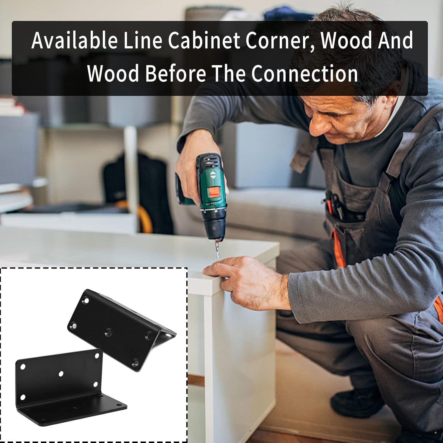 L Right Angle Bracket 4" x 2" Iron Metal Joint 6 PCS Max Load 132LB Corner Brace with 48 Pcs Screws for Wood Shelves, Furniture, Cabinet