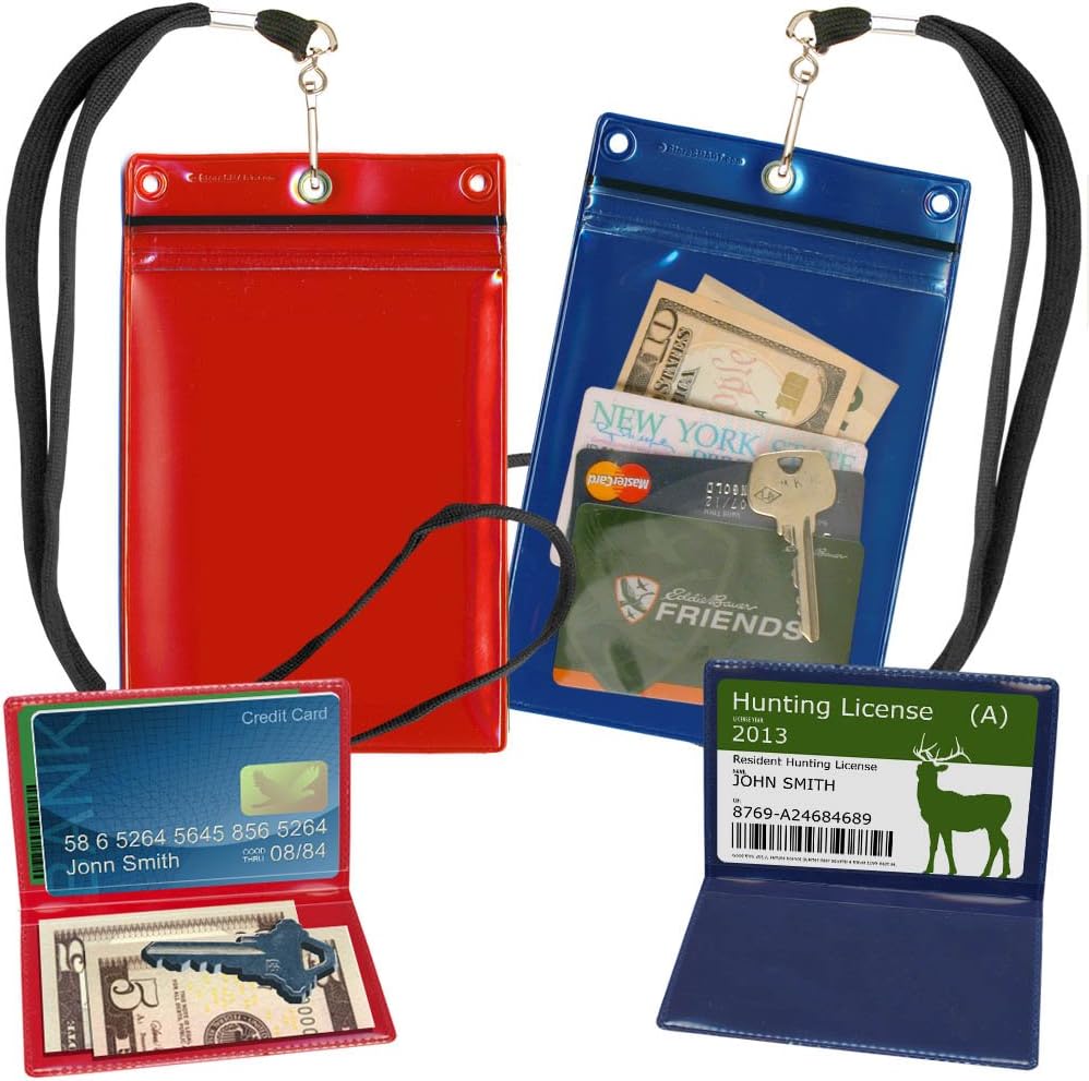 StoreSMART - Hunter's & Sportsman's Wallet Set - 2 Plastic Zippered Wallets w/Lanyards, 2 Plastic Folding Card Holders - Multi-Color! (FTW-BG)