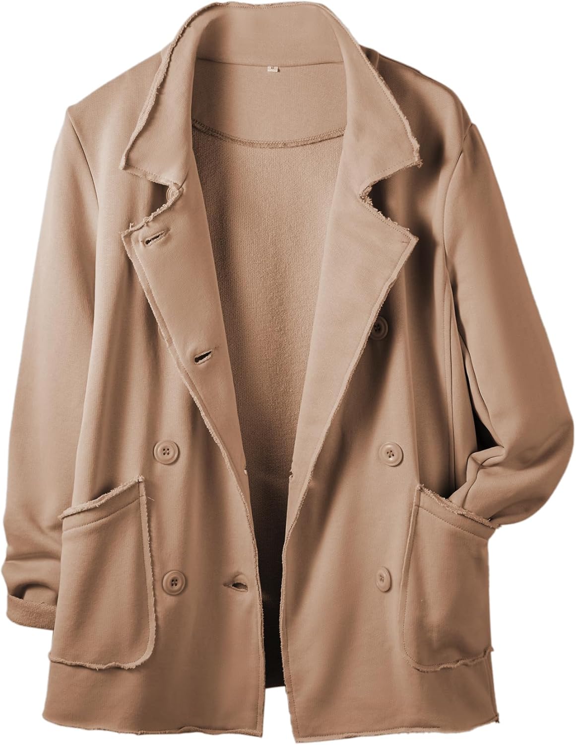 Ainangua Classic Trench Coats for Women Double Breasted Blazer Fleece Peacoat Jackets Essentials Fall Winter Coat