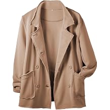 Ainangua Classic Trench Coats for Women Double Breasted Blazer Fleece Peacoat Jackets Essentials Fall Winter Coat