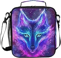 Vista 9 de ALAZA Desert Horses - Lonchera con aislamiento térmico para niñas y niños, kit de bolsa de almuerzo reutilizable, correa de hombro congelable