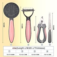Vista 5 de Juego de cepillos para quitar pelos para mascotas, rastrillo para perros y gatos, cepillo de doble cara para quitar y desenmascarar peine kit