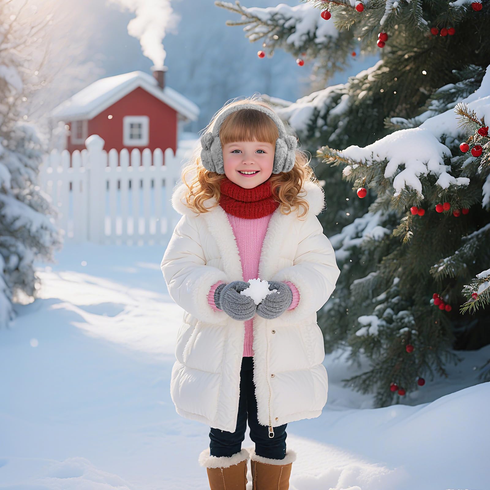2er-Pack Kinder Warme Ohrenwärmer, Winter Plüsch Ohrenschützer Verstellbarer Outdoor Ohrenschützer