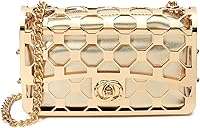 Vista 1 de CARIEDO Bolso Elegante de Noche para Mujer, Elegante Bolso de Mano de Terciopelo Exquisito, Bolso de Metal Hueco, para Promesa, Boda, Fiesta