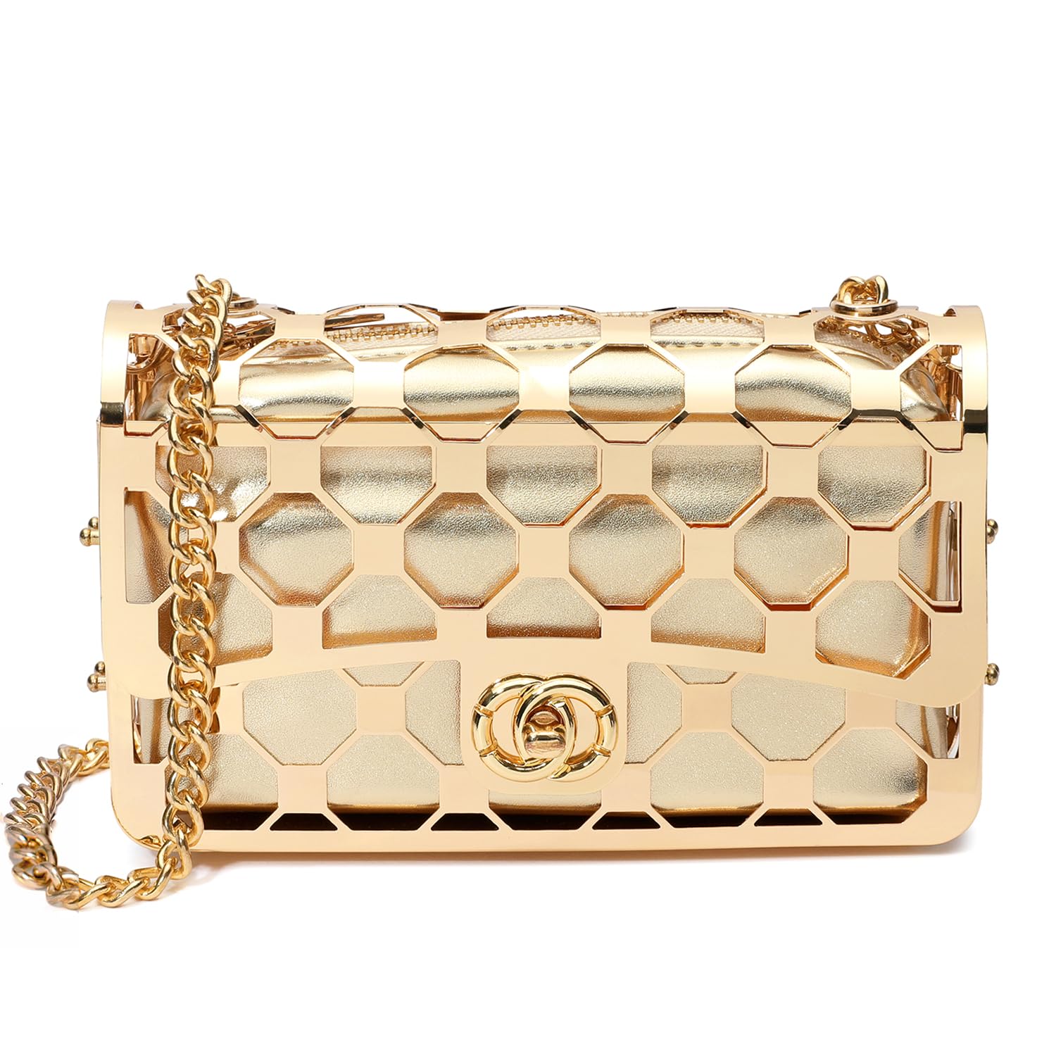 CARIEDO Velvet Evening Clutch Purse for Women Metal Frame Wedding Party Bag