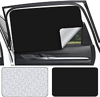 Vista 5 de ZATOOTO 2 fundas para ventana trasera – Parasoles para ventana lateral del automóvil – Protección magnética reflejada de la luz solar para el bebé