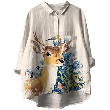 Long Sleeve Button Down Shirts for Women Trendy Animal Print Tops Dressy Casual Lapel Collared Shirts with Pocket