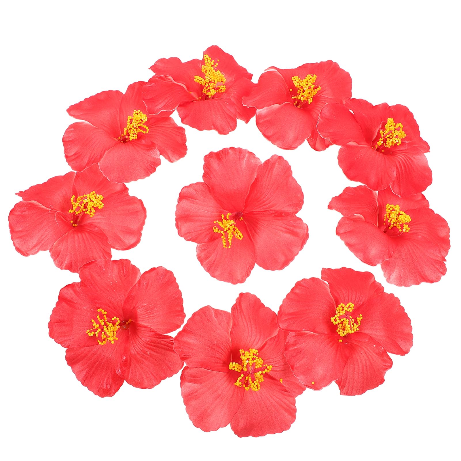 Fleurs d'hibiscus hawaïennes artificielles lot de 10 pour déco mariage