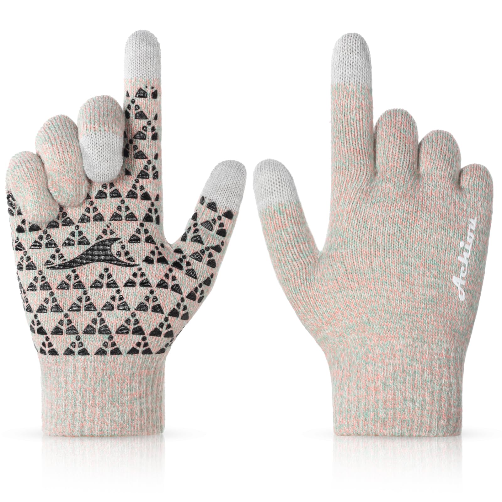 Achiou Winter Gloves for Men and Women, Touchscreen Soft Knit Gloves