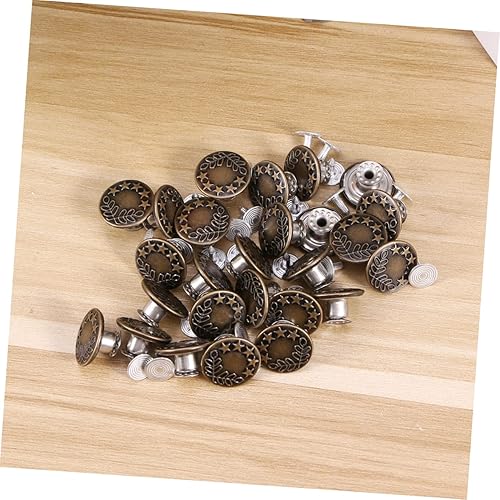 Miniatura 9 de EXCEART 75 piezas de botones de repuesto para jeans, botones de chaqueta de mezclilla, botón de presión para coser ropa, pantalones de mezclilla,