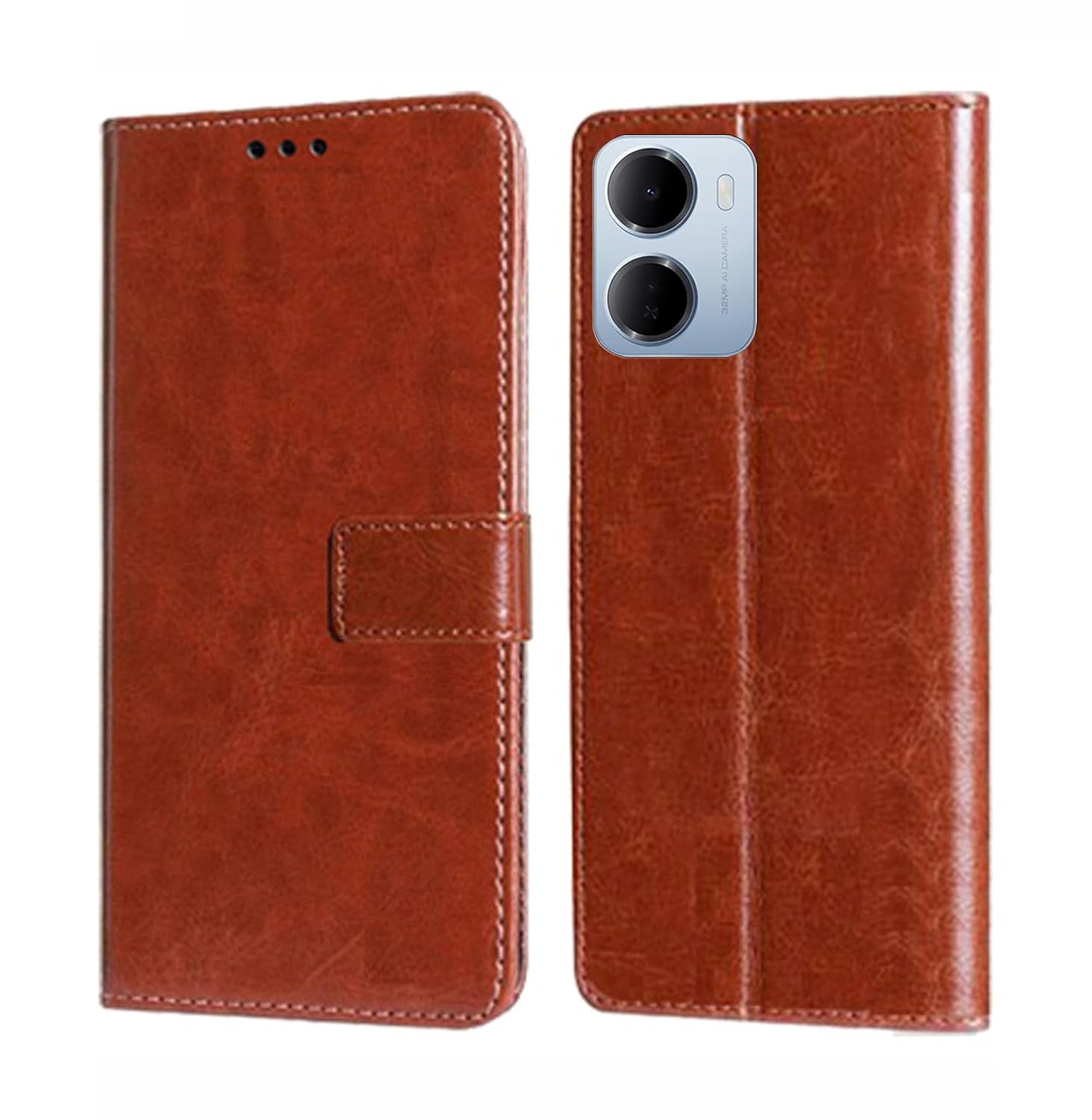 FENGSHUI Vintage Flip Case Leather Finish | Inside TPU with Card Pockets | Wallet Stand | Shock Proof | Magnetic Closure F... - Review, Price and Buying Guide