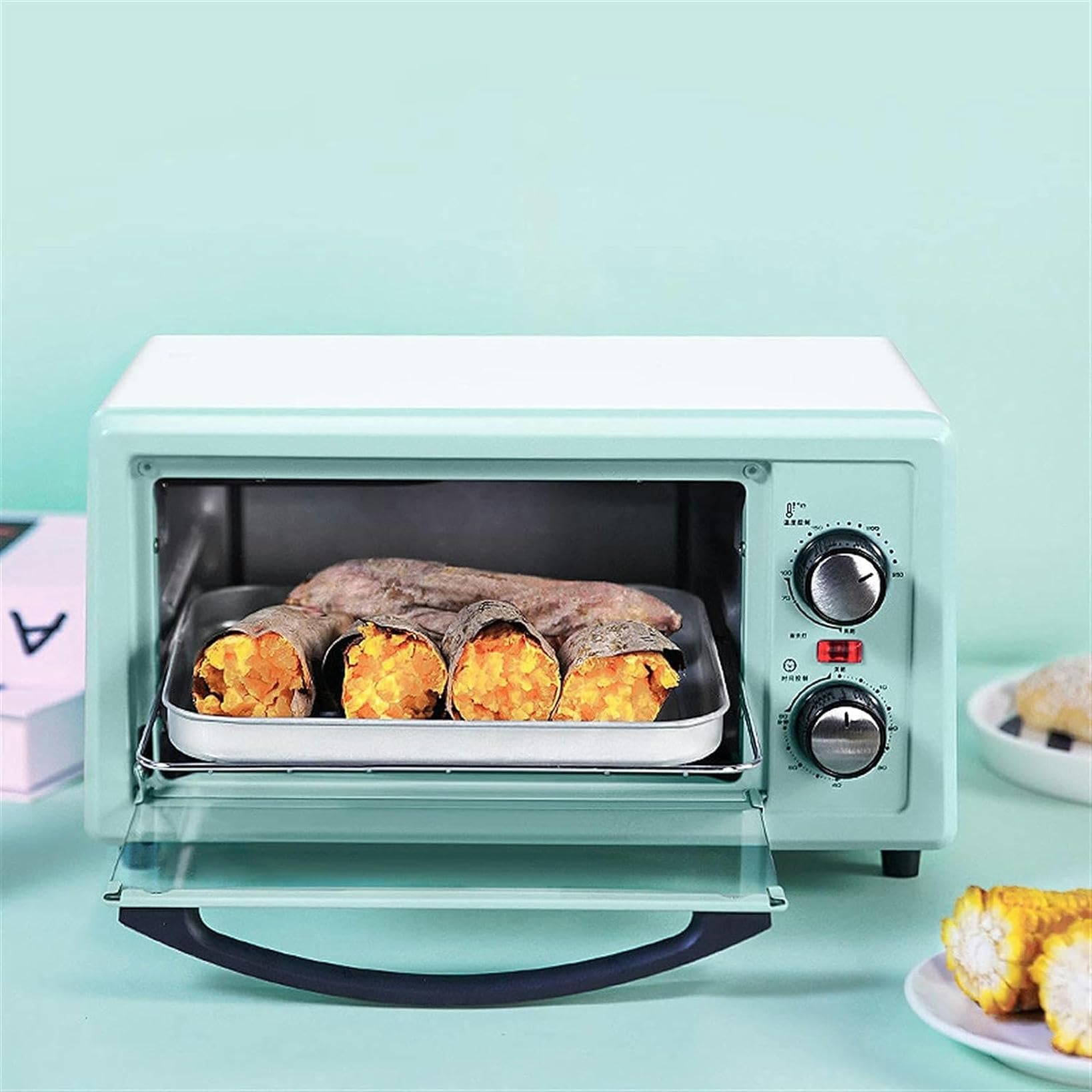 Horno eléctrico doméstico Mini Horno Máquina para Hornear automática multifunción Control de Temperatura Independiente Horno Tostador halógeno de Gran Capacidad de 11 l