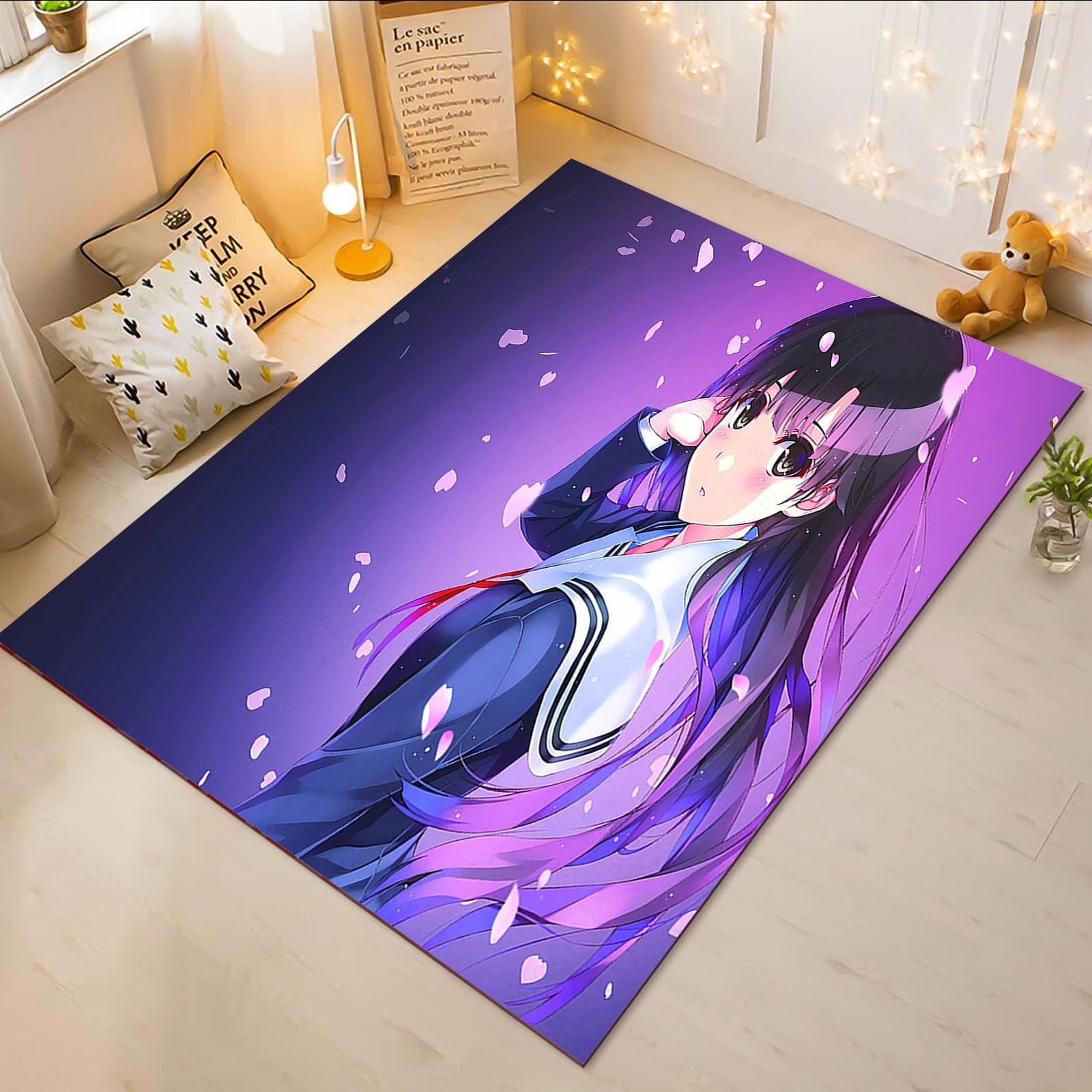 Tapis de salon 160x230 cm avec motif anime japonais pour chambre enfant
