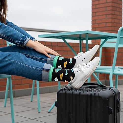 Miniatura 7 de Regalos de viaje calcetines divertidos para hombres y mujeres, regalo único para viajeros, regalos ideales para hombres