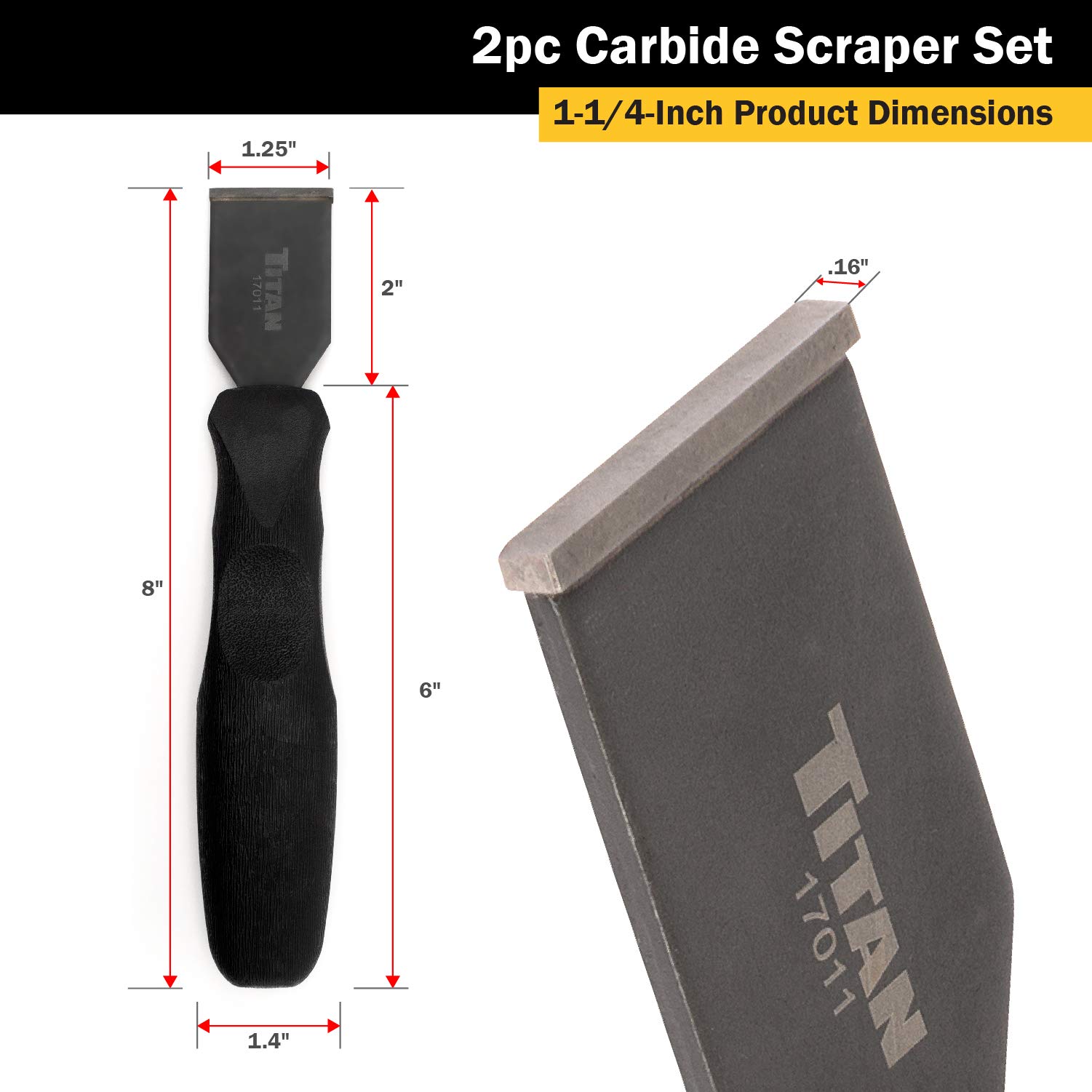 Titan 17016 - Set di 2 raschietti in carburo