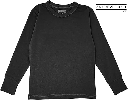 Miniatura 4 de Conjunto de ropa interior para niños de algodón elástico de John de manga larga, 3 camisetas de manga larga + 3 pantalones largos, 6 piezas