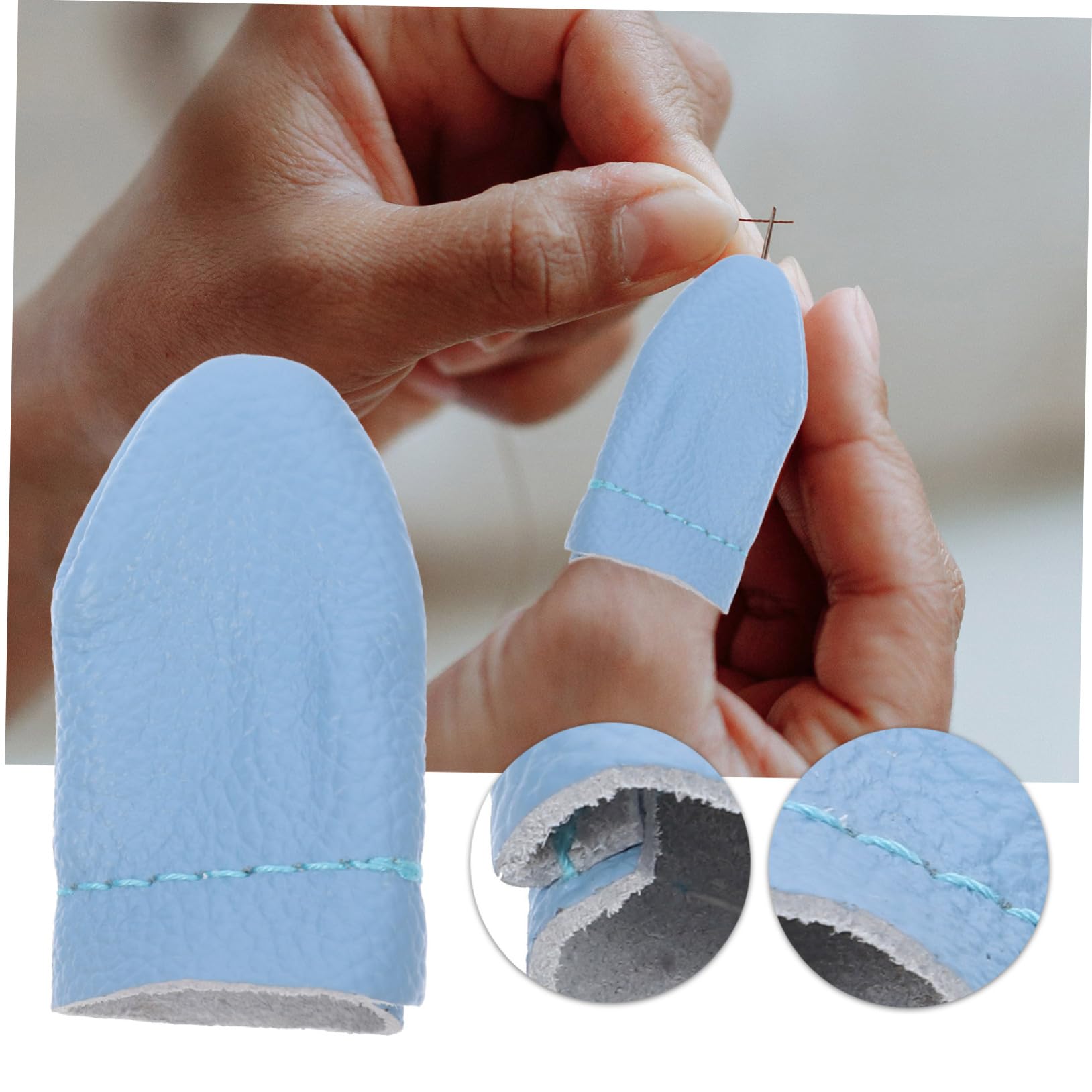 60piezas De Dedos De Cuero Para Costura Dedales De Piel Para Hacer Manualidades Protección Para Dedos Aleatorios