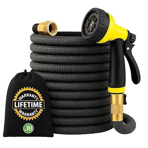 J&B XpandaHose 75ft Expandable Garden Hose – Ultra-Strong 3750D, 4-Layer