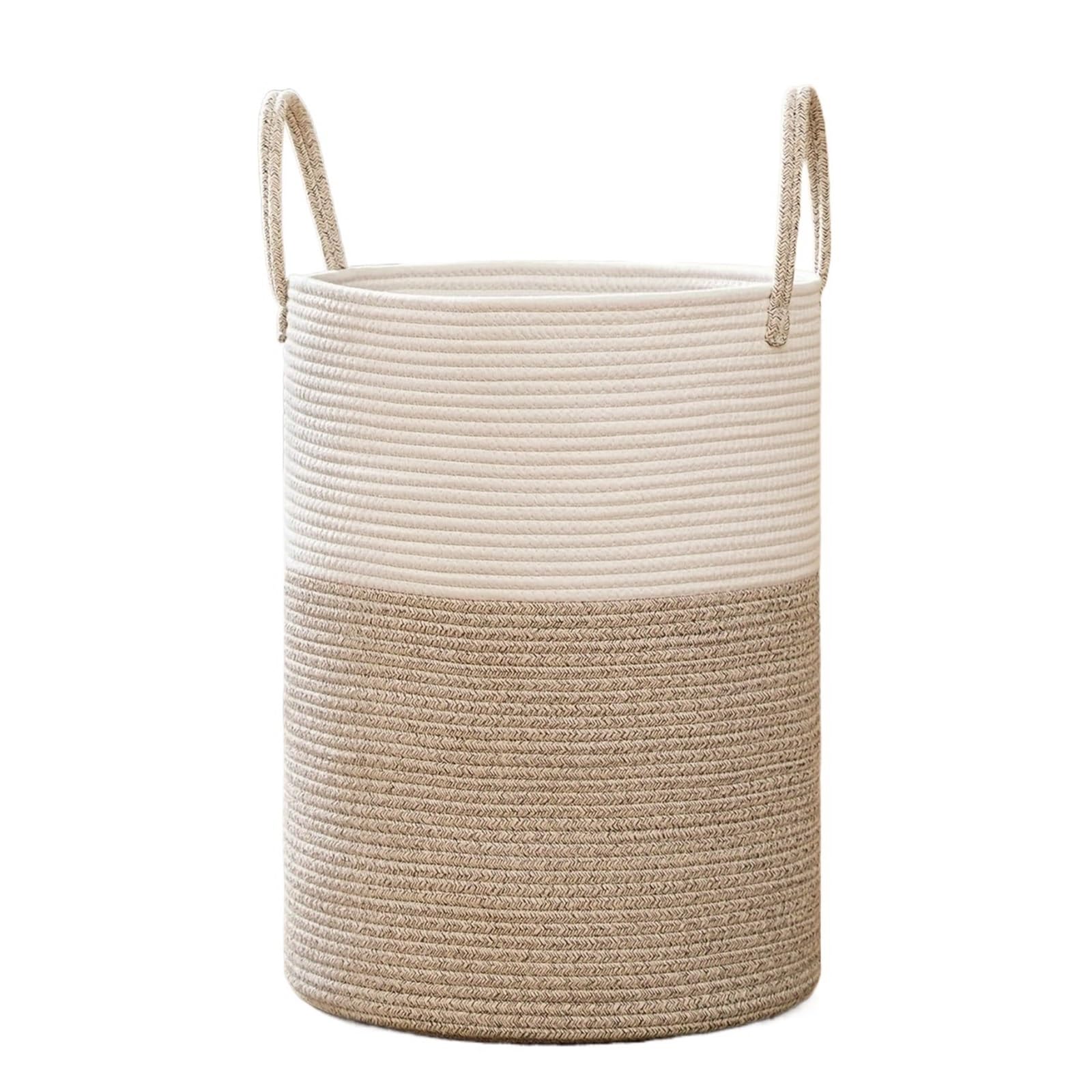 Foldable Woven Storage Basket Large Laundry For Bedroom(Color1)