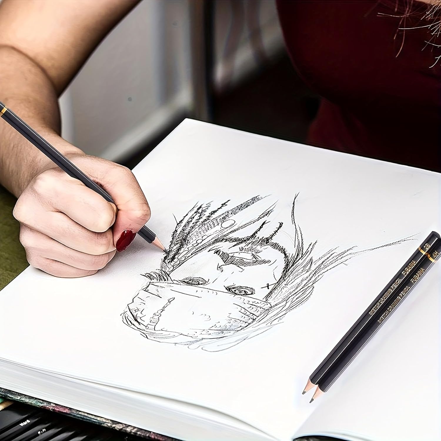 A Set of 51 Drawing And Sketching Pencils, Featuring Professional for Art Supplies, Including Graphite Pencils, a Pencil Case, And Paper Erasers, Suitable for Adult for Artists And Beginners