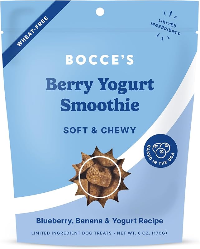 Biscoito macio para cães sabor smoothie de frutas vermelhas com iogurte Bocce's Bakery, 170 g